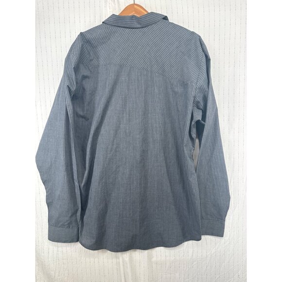 Volcom Mens Button Shirt XL Charcoal X Factor Striped Classic Skater Streetwear - Picture 4 of 12